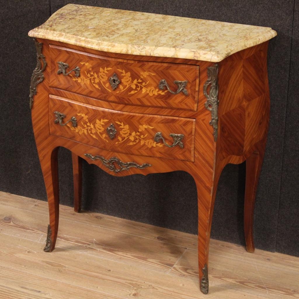 Mid-20th Century 20th Century Inlaid Wood Louis XV Style French Chest of Drawers, 1960
