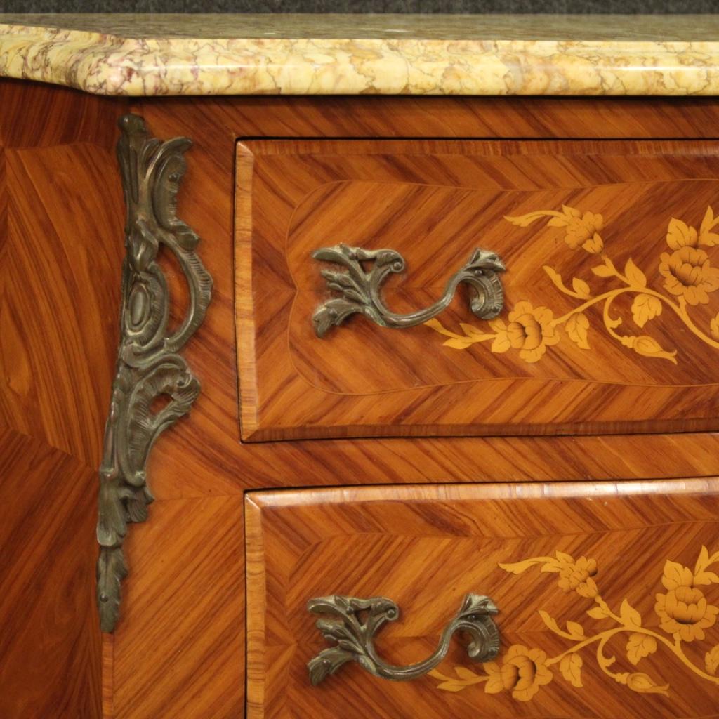 20th Century Inlaid Wood Louis XV Style French Chest of Drawers, 1960 1