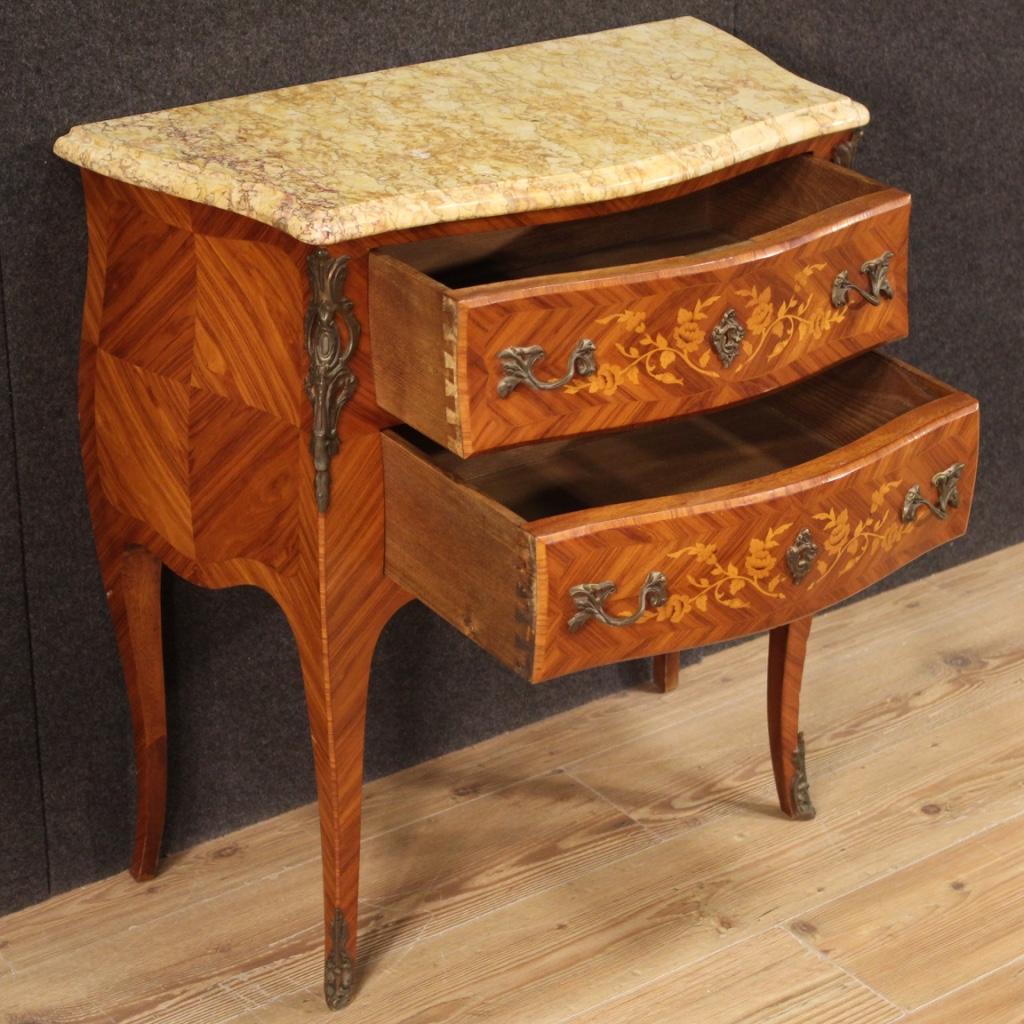 20th Century Inlaid Wood Louis XV Style French Chest of Drawers, 1960 3