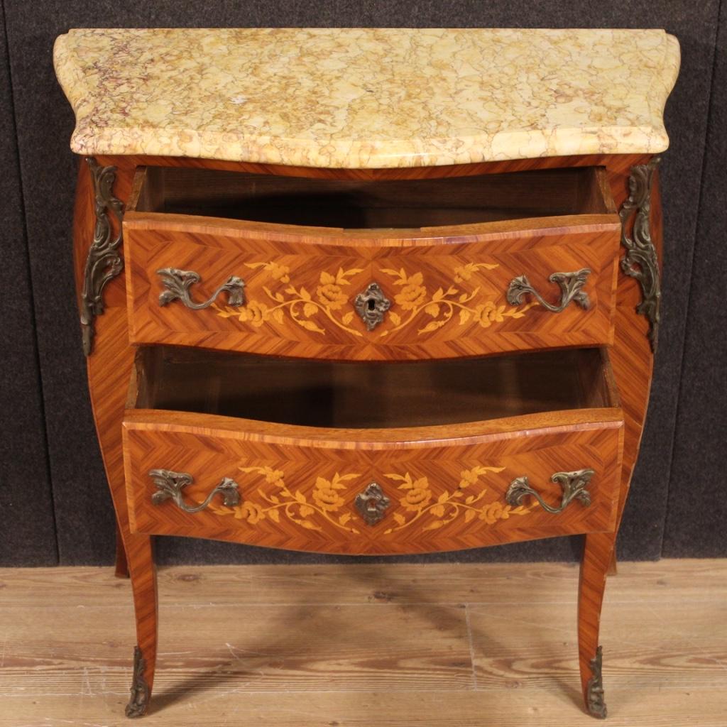 20th Century Inlaid Wood Louis XV Style French Chest of Drawers, 1960 4