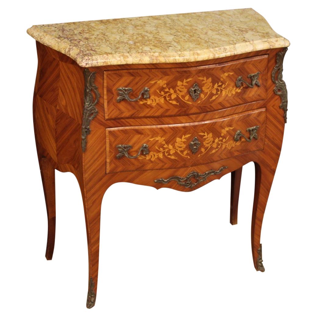 20th Century Inlaid Wood Louis XV Style French Chest of Drawers, 1960