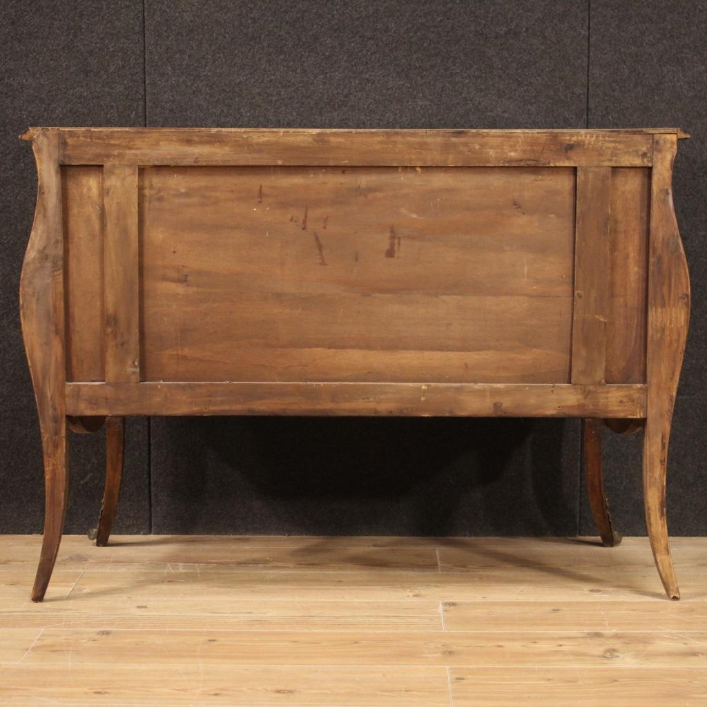 20th Century Inlaid Wood Louis XV Style Italian Commode, 1960 In Good Condition In Vicoforte, Piedmont