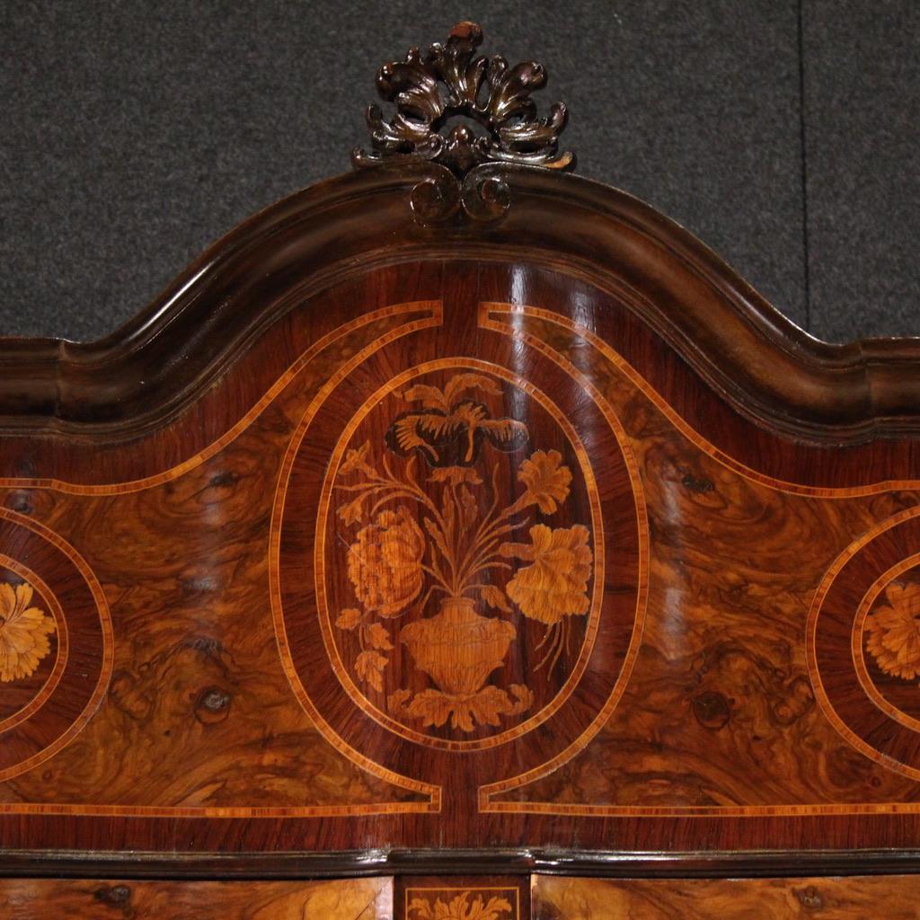 20th Century Inlaid Wood Louis XV Style Wardrobe, 1950 in vendita 2