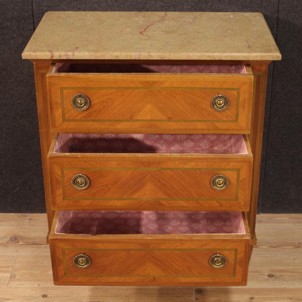 20th Century Inlaid Wood Louis XVI Style French Chest of Drawers, 1950 For Sale 5