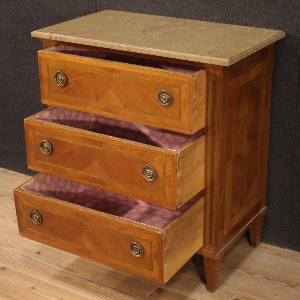 20th Century Inlaid Wood Louis XVI Style French Chest of Drawers, 1950 4