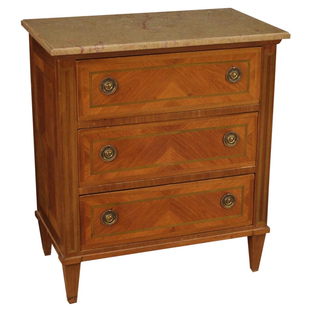 20th Century Inlaid Wood Louis XVI Style French Chest of Drawers, 1950 For Sale