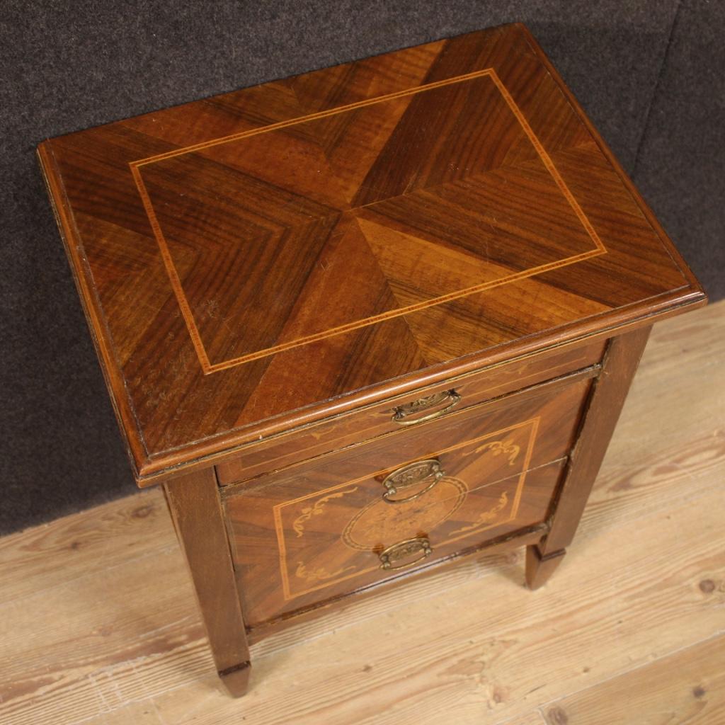 20th Century Inlaid Wood Louis XVI Style Italian Bedside Table, 1970 For Sale 7