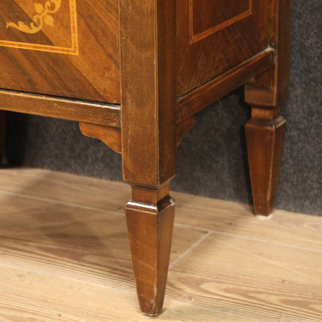 20th Century Inlaid Wood Louis XVI Style Italian Bedside Table, 1970 For Sale 2