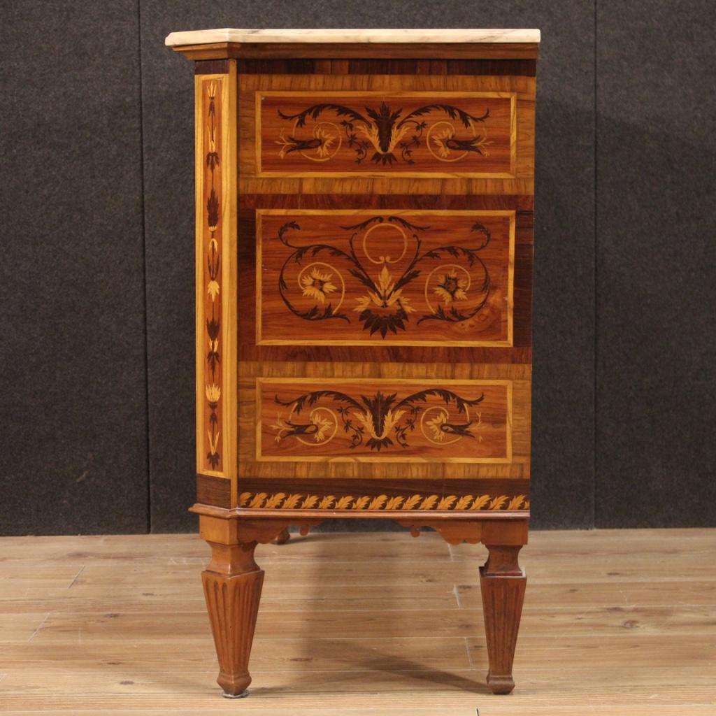 20th Century Inlaid Wood Louis XVI Style Italian Chest of Drawers, 1960 7