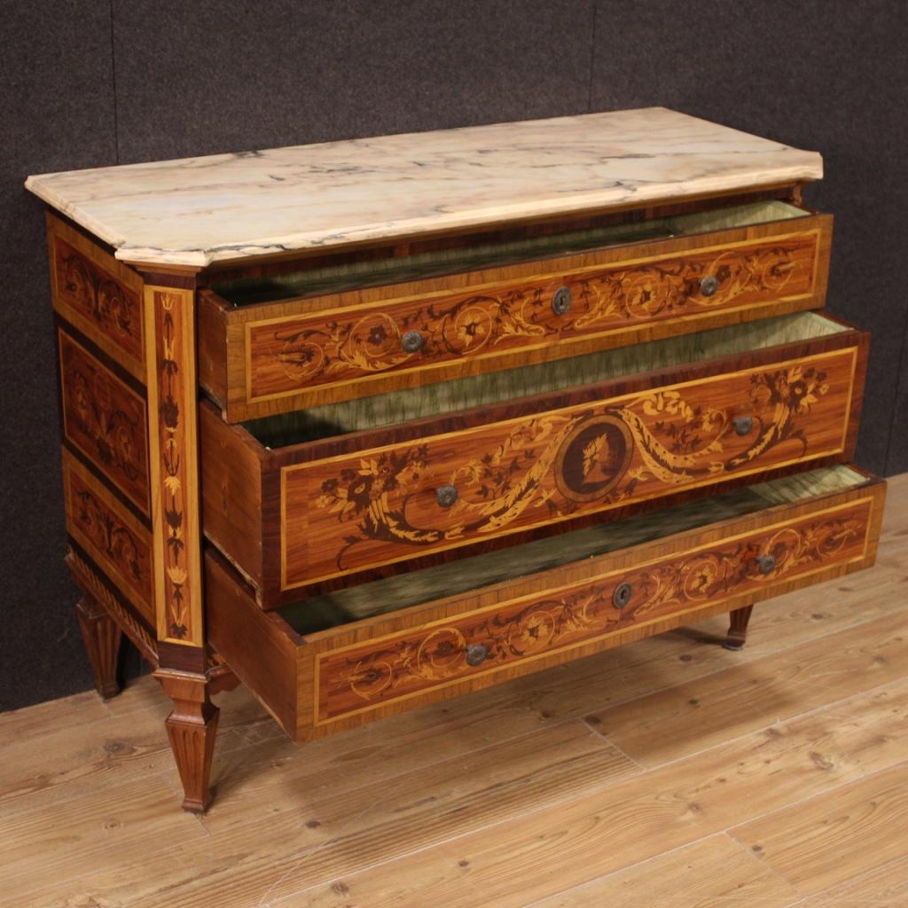 20th Century Inlaid Wood Louis XVI Style Italian Chest of Drawers, 1960 4