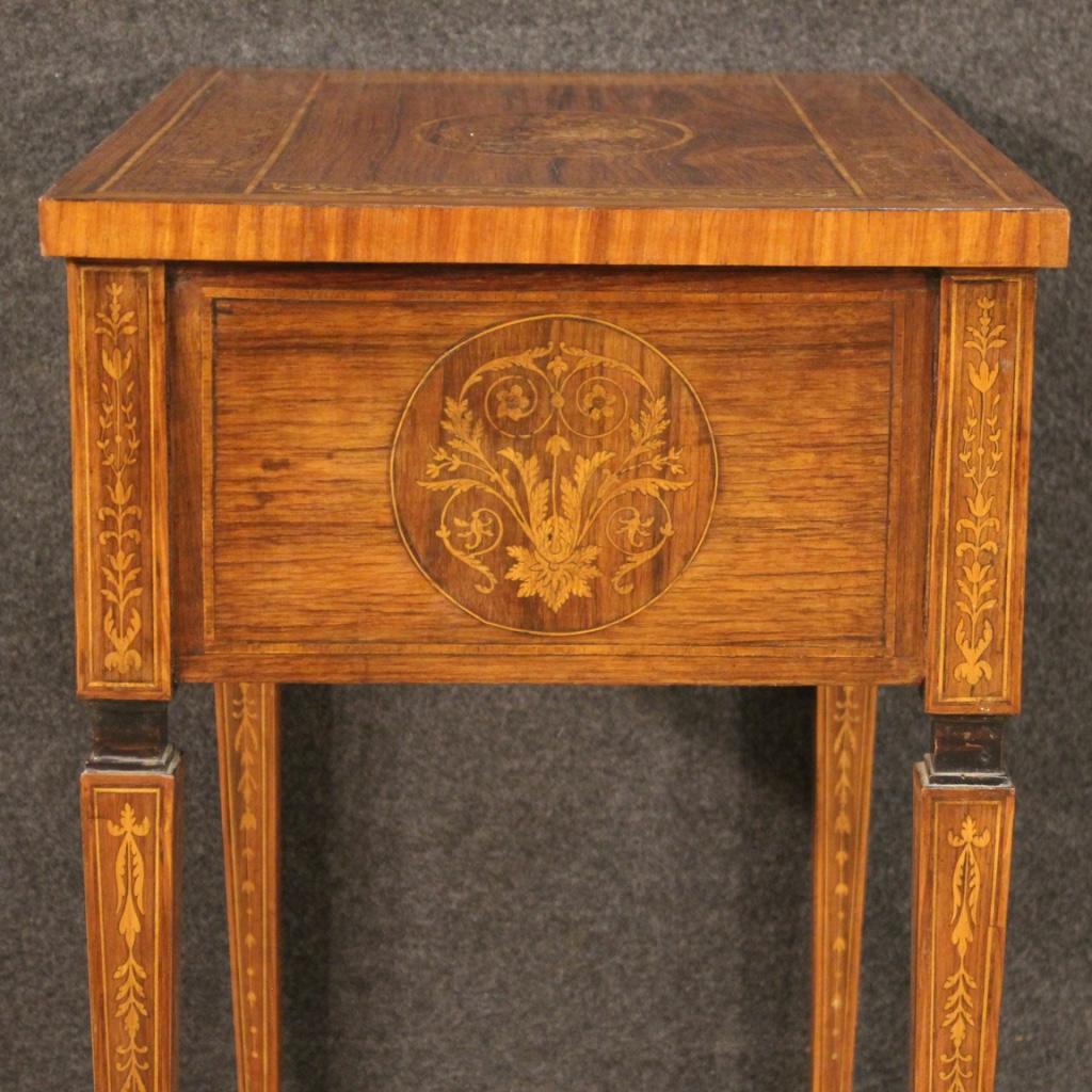 20th Century Inlaid Wood Louis XVI Style Italian Coffee Table, 1950 5