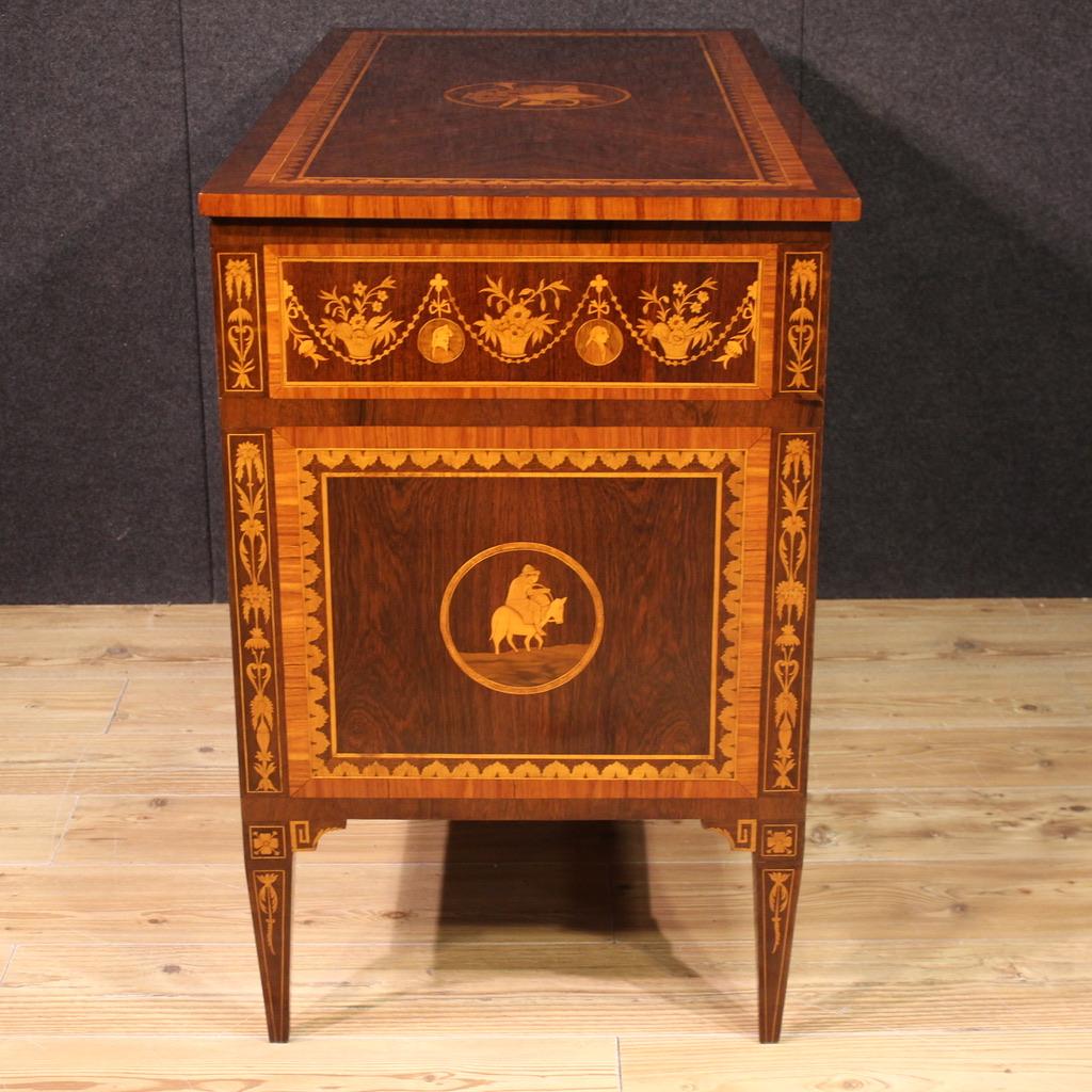 20th Century Inlaid Wood Louis XVI Style Italian Commode, 1950 in vendita 1