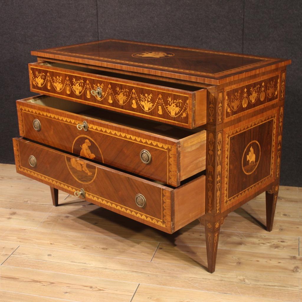 20th Century Inlaid Wood Louis XVI Style Italian Commode, 1960 For Sale 8