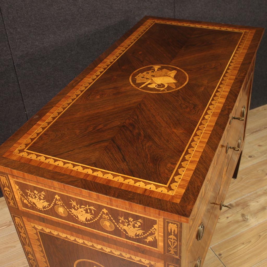 20th Century Inlaid Wood Louis XVI Style Italian Commode, 1960 For Sale 5