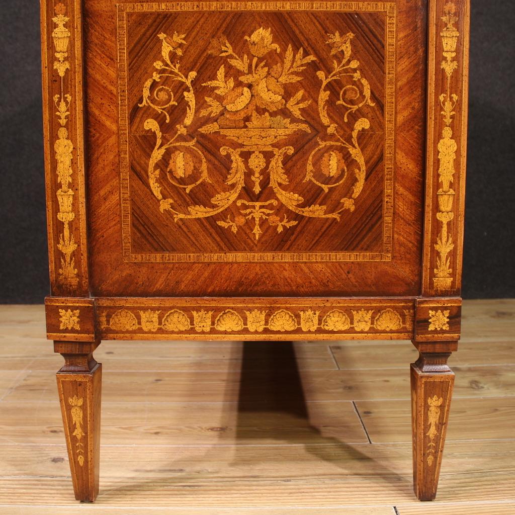 Fin du 20e siècle Commode italienne de style Louis XVI en bois marqueté du 20e siècle, 1970 en vente