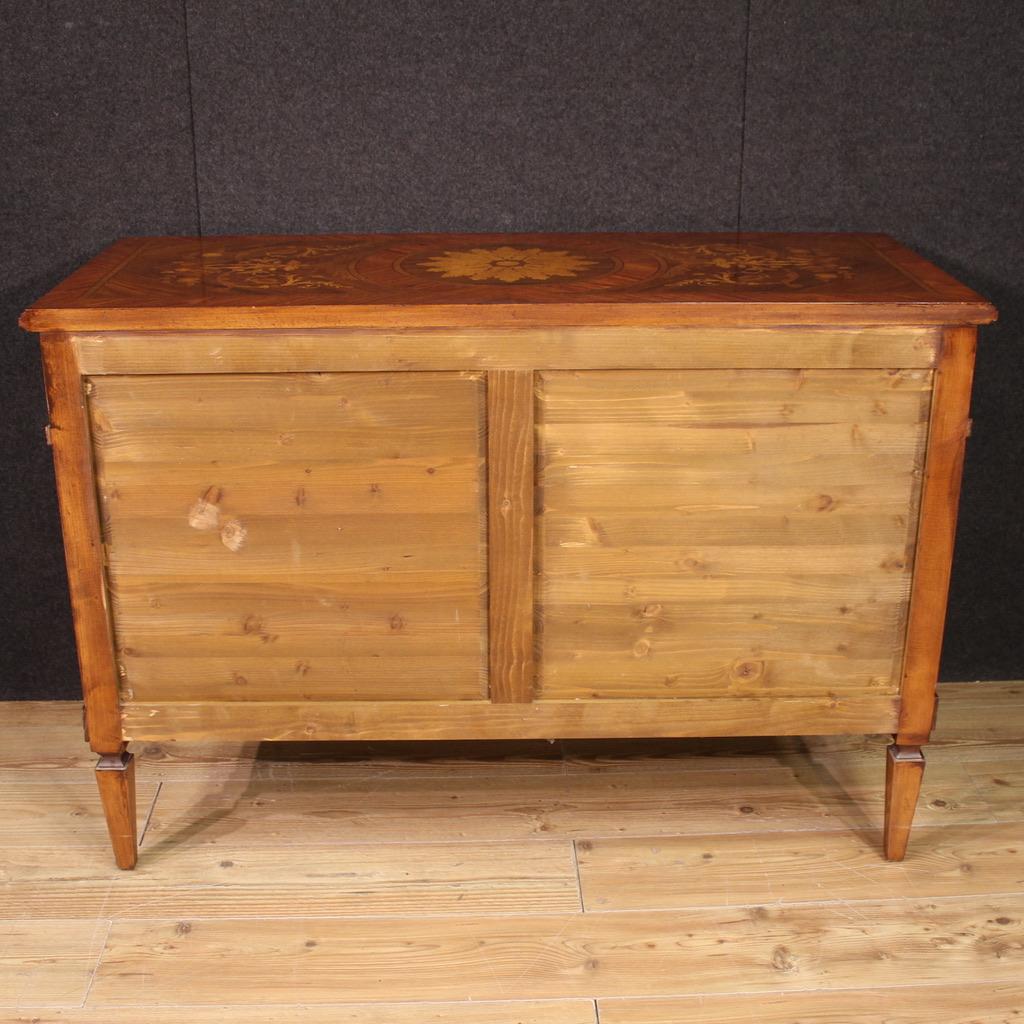 Bois Commode italienne de style Louis XVI en bois marqueté du 20e siècle, 1970 en vente