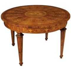 20th Century Inlaid Wood Louis XVI Style Italian Dining Table, 1960