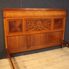 20th Century Inlaid Wood Louis XVI Style Italian Double Bed, 1950s