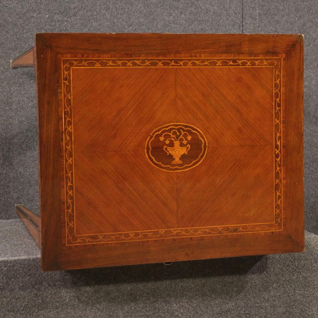 20th Century Inlaid Wood Louis XVI Style Italian Side Table, 1950 For Sale 9
