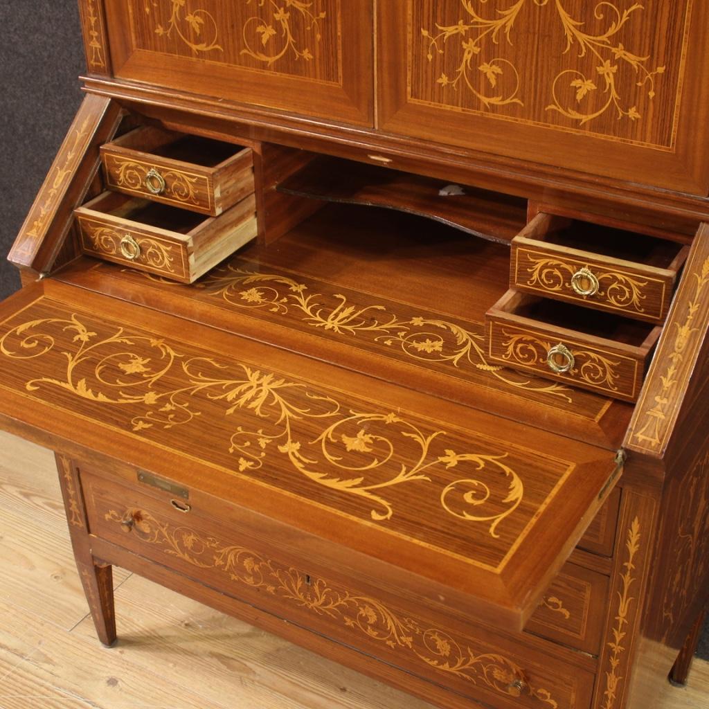 20th Century Inlaid Wood Louis XVI Style Italian Trumeau Desk, 1970 1