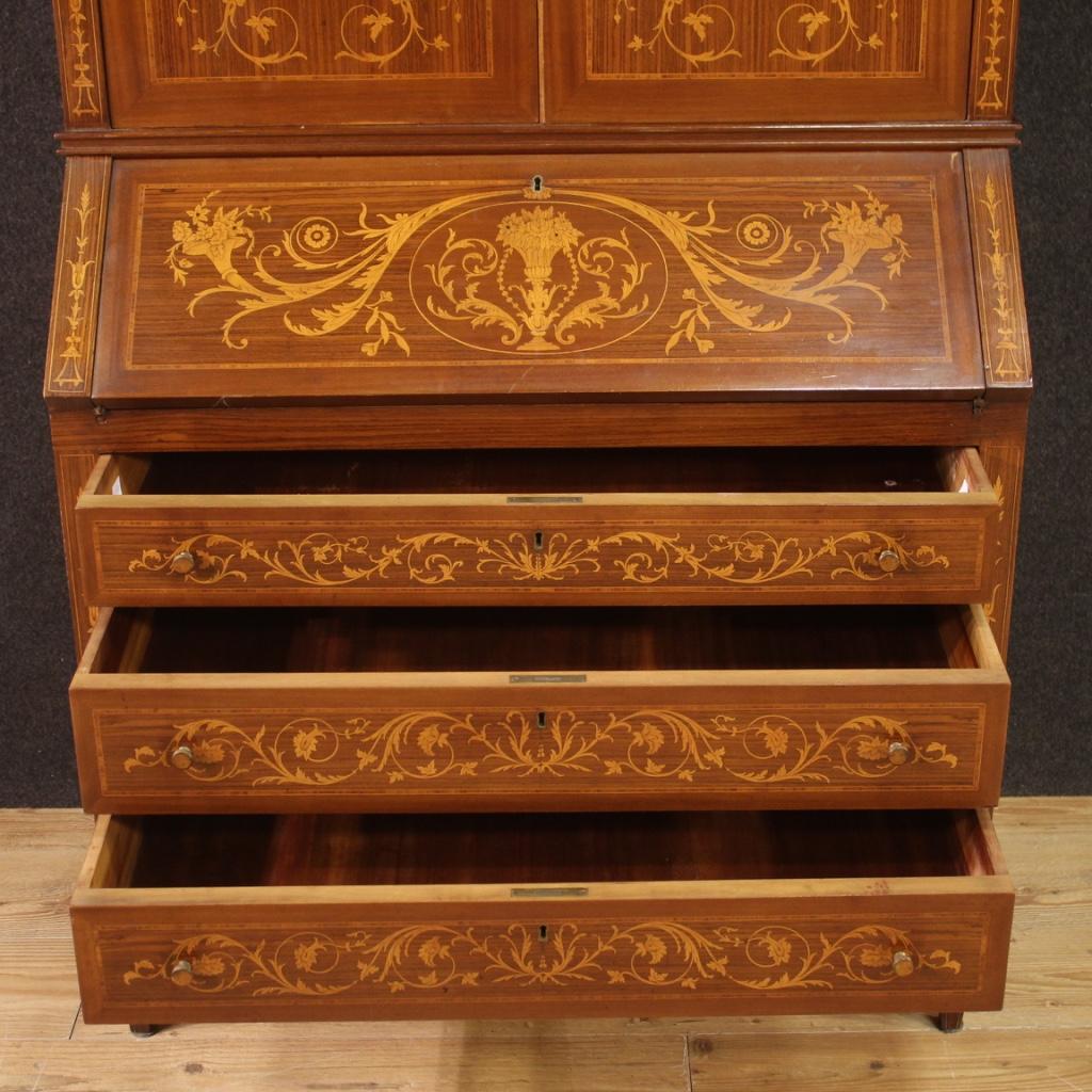 20th Century Inlaid Wood Louis XVI Style Italian Trumeau Desk, 1970 4