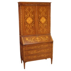 20th Century Inlaid Wood Louis XVI Style Italian Trumeau Desk, 1970