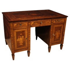 20th Century Inlaid Wood Louis XVI Style Italian Writing Desk, 1920s