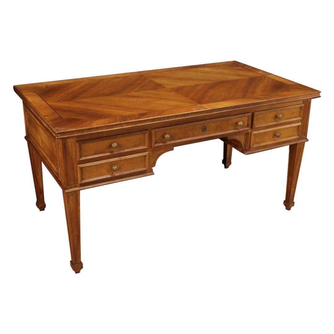 20th Century Inlaid Wood Italian Louis XVI Style Writing Desk, 1960 at