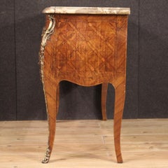20th Century Inlaid Wood Marble Top French Louis XV Style Commode, 1920s