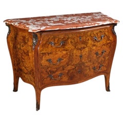 lombardische Kommode mit Intarsien aus Holz und Marmorplatte im Louis-XV-Stil des 20. Jahrhunderts, 1950er Jahre
