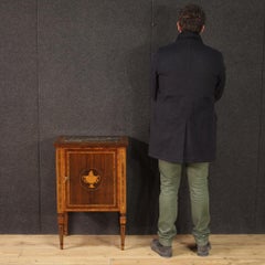 20th Century Inlaid Wood Marble Top Louis XVI Style Italian Sideboard, 1950
