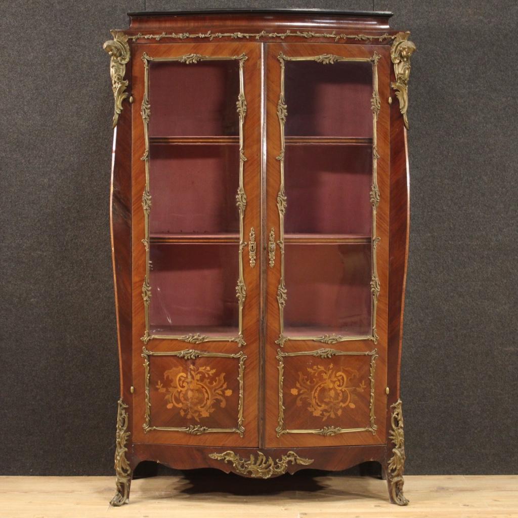 Inlay 20th Century Inlaid Wood Napoleon III Style French Showcase, 1920