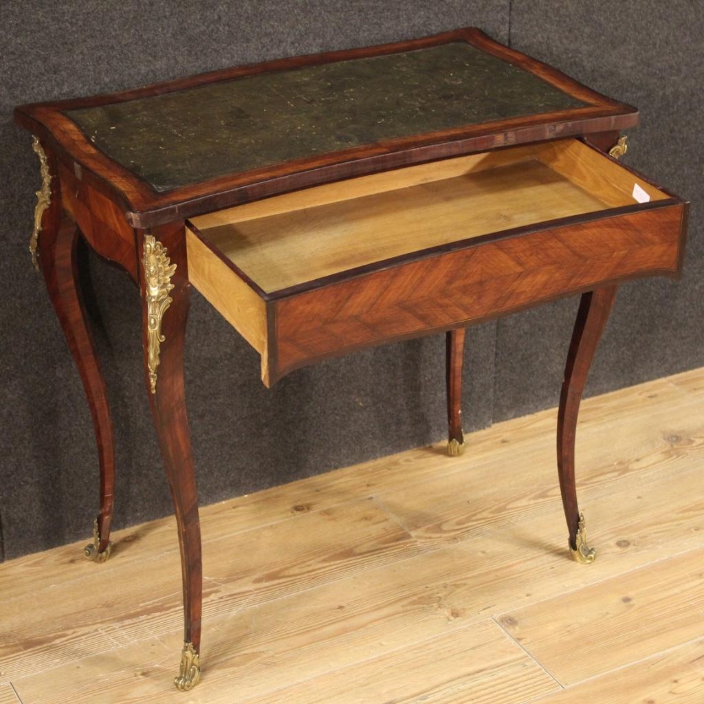 20th Century Inlaid Wood Napoleon III Style French Writing Table, 1920 For Sale 1