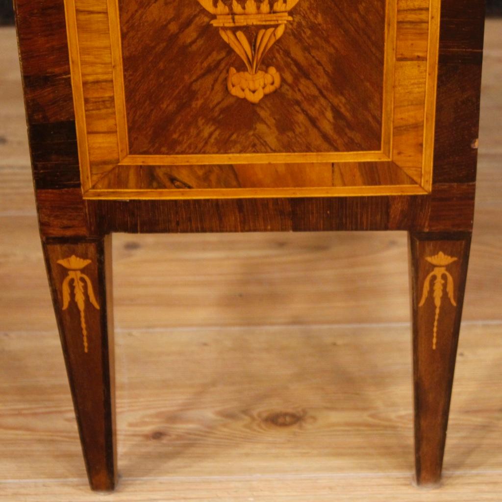 20th Century Inlaid Wood Pair of Italian Louis XVI Style Bedside Tables, 1960 5