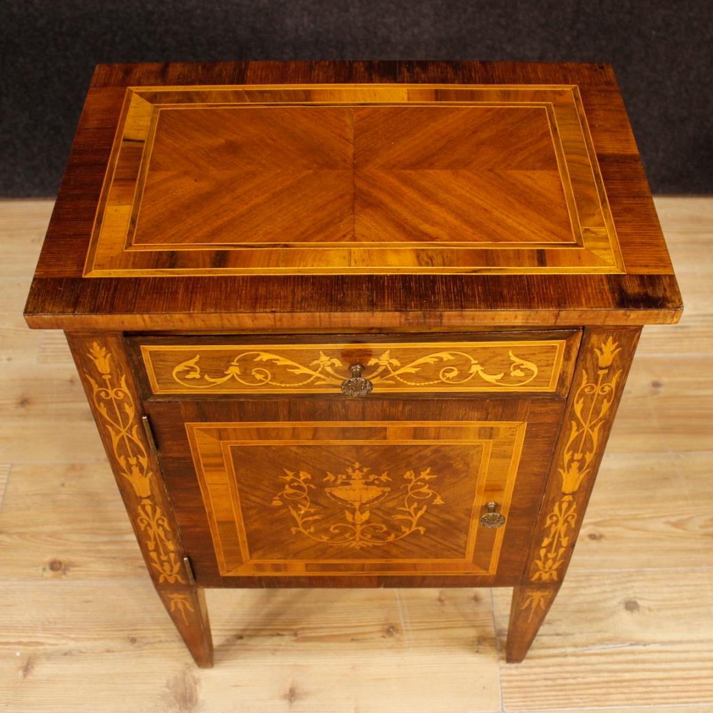 20th Century Inlaid Wood Pair of Italian Louis XVI Style Bedside Tables, 1960 2