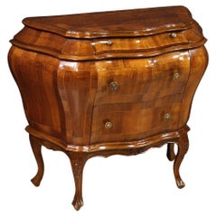 Comò veneziano in legno intarsiato del XX secolo, 1950