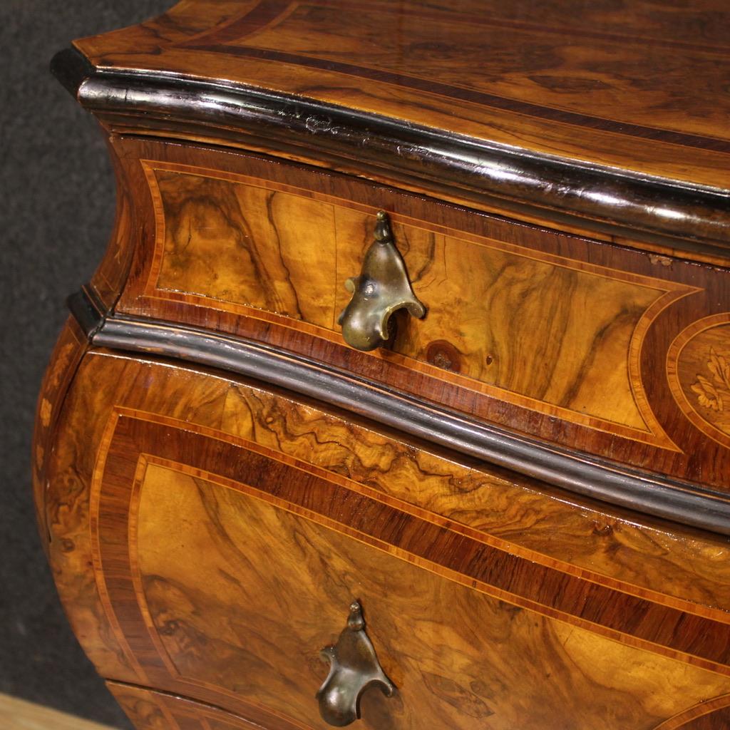 20th Century Inlaid Wood Venetian Lombard Chest Of Drawers, 1940 en vente 3