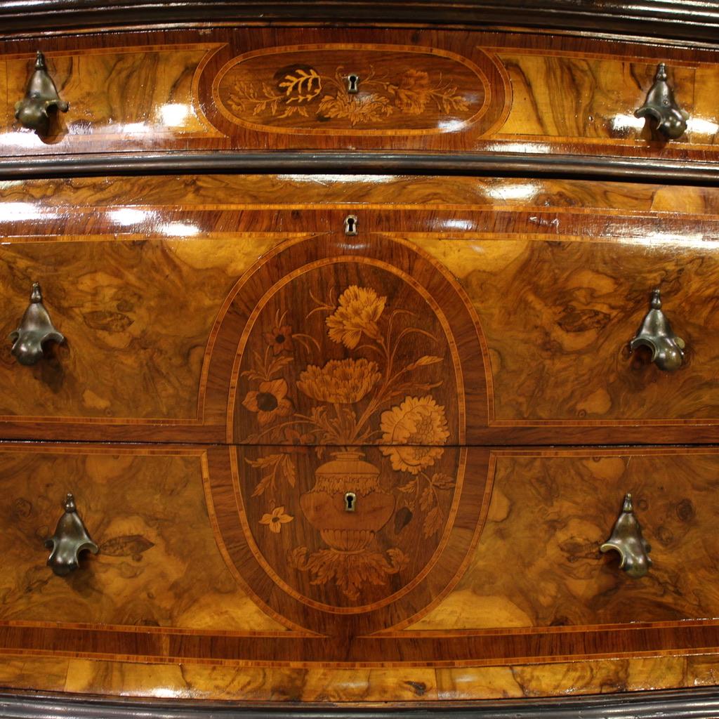 20th Century Inlaid Wood Venetian Lombard Chest Of Drawers, 1940 en vente 5