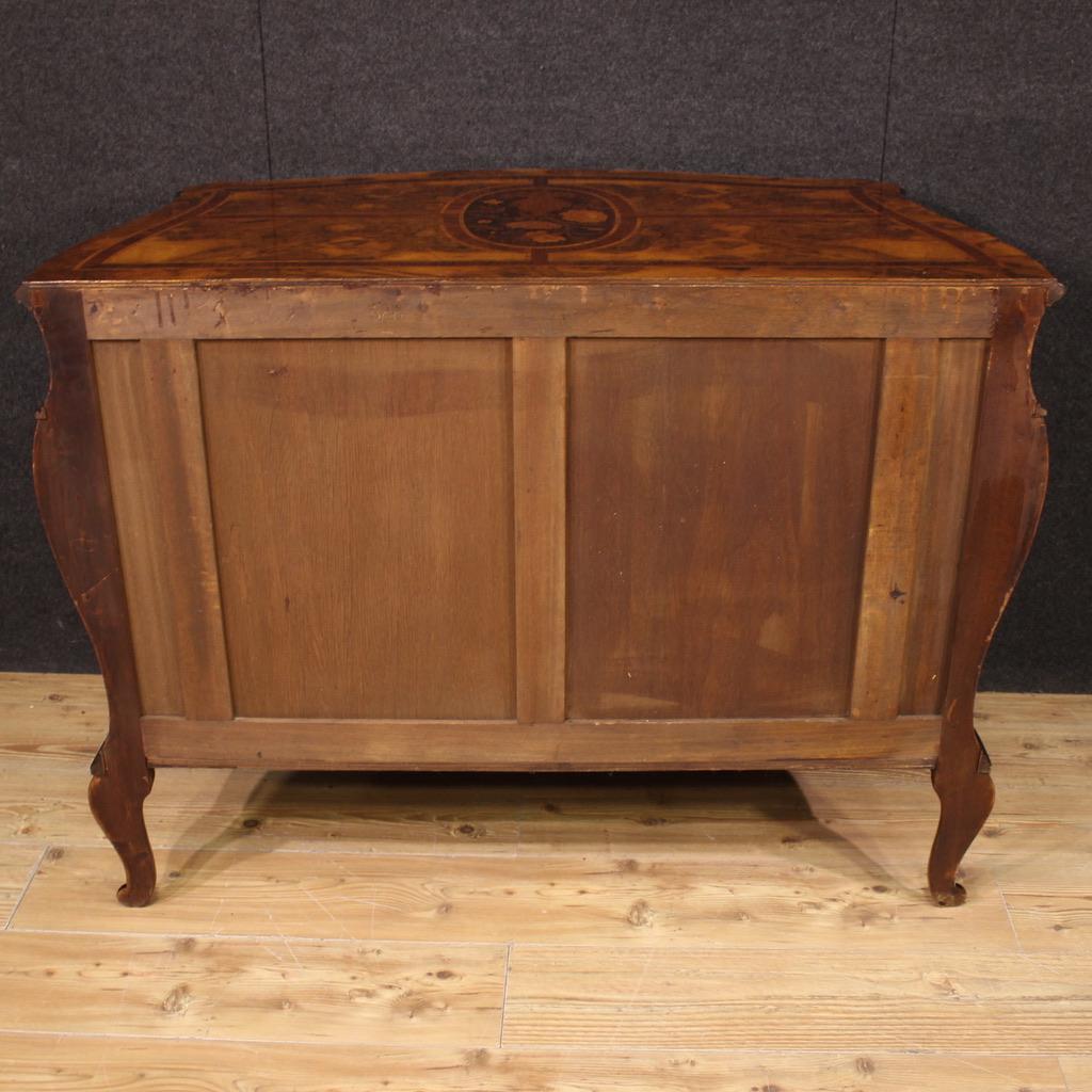 20th Century Inlaid Wood Venetian Lombard Chest Of Drawers, 1940 en vente 1