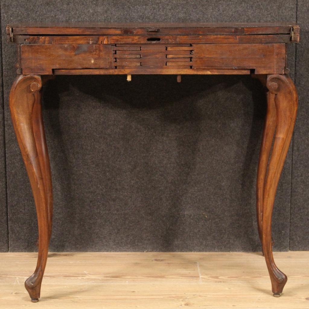 Inlay 20th Century Inlaid Wood Venetian Openable Game Table, 1960