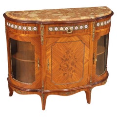 20th Century Inlaid Wood with Marble French Napoleon III Style Sideboard, 1960