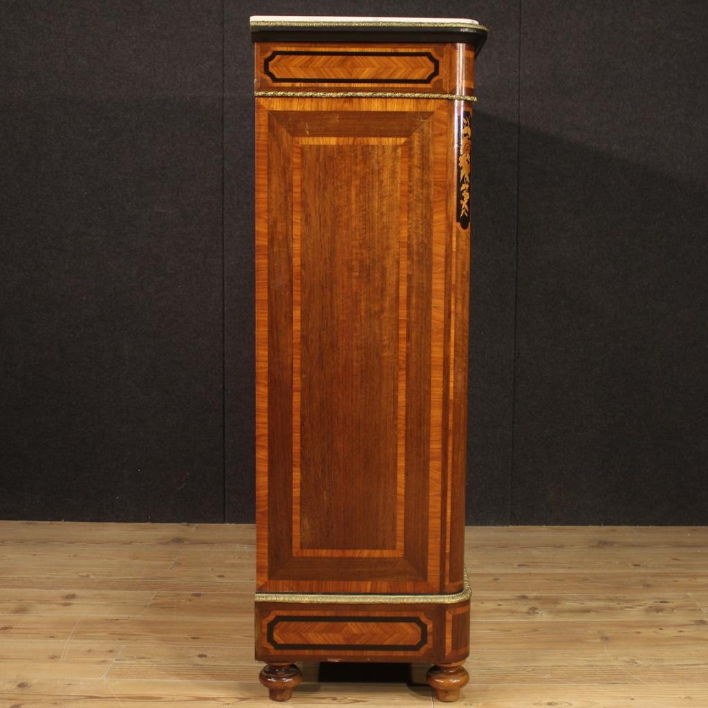 20th Century Inlaid Wood with Marble Top French Bookcase, 1920 6