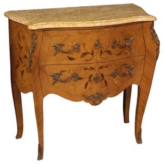 20th Century Inlaid Wood with Marble Top French Louis XV Style Dresser, 1960