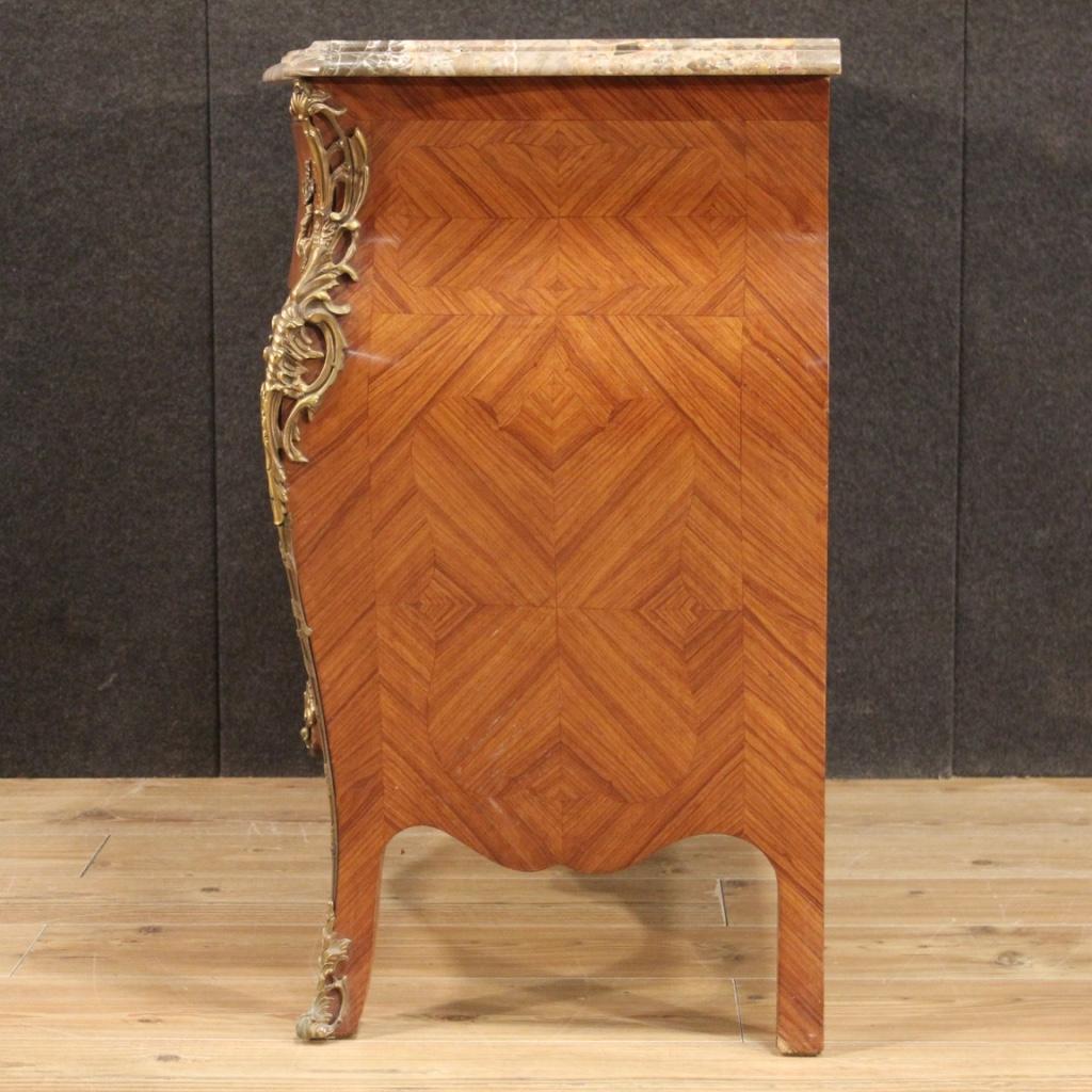 20th Century Inlaid Wood with Marble Top French Louis XVI Style Dresser, 1950 6