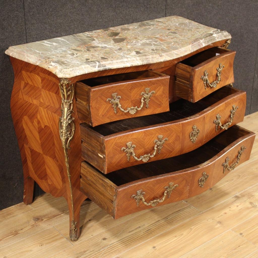 20th Century Inlaid Wood with Marble Top French Louis XVI Style Dresser, 1950 2