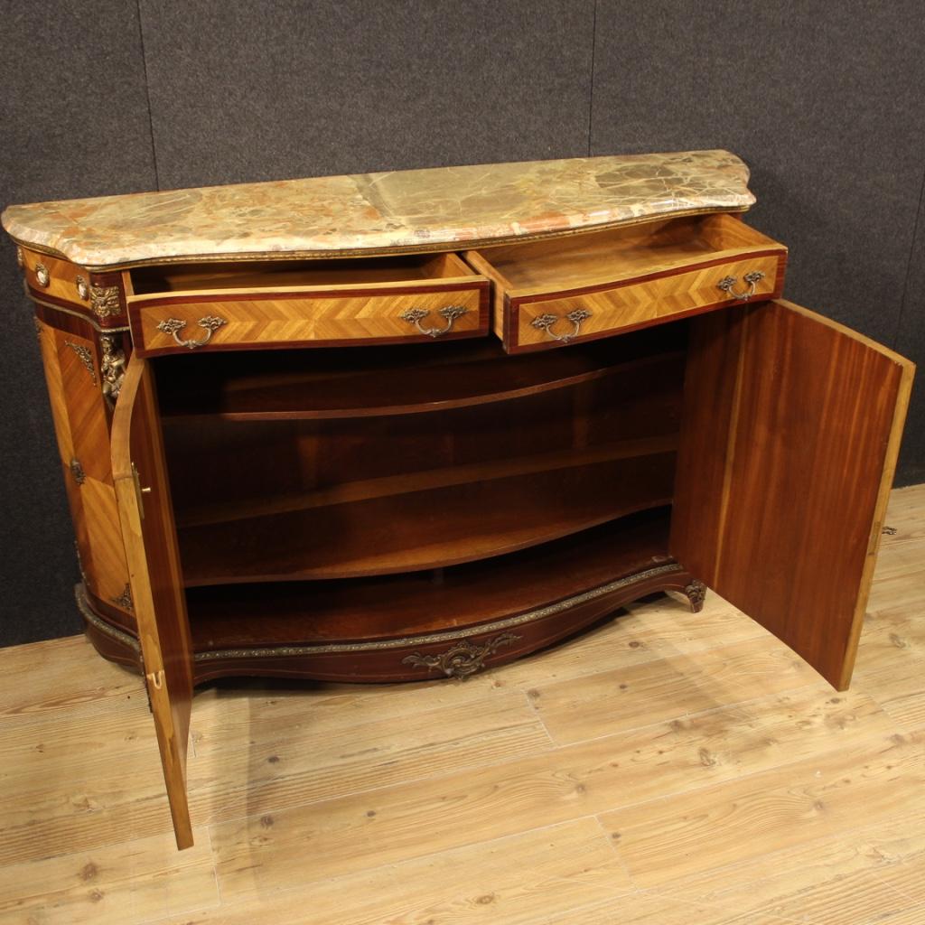 20th Century Inlaid Wood with Marble-Top French Napoleon III Style Sideboard 3