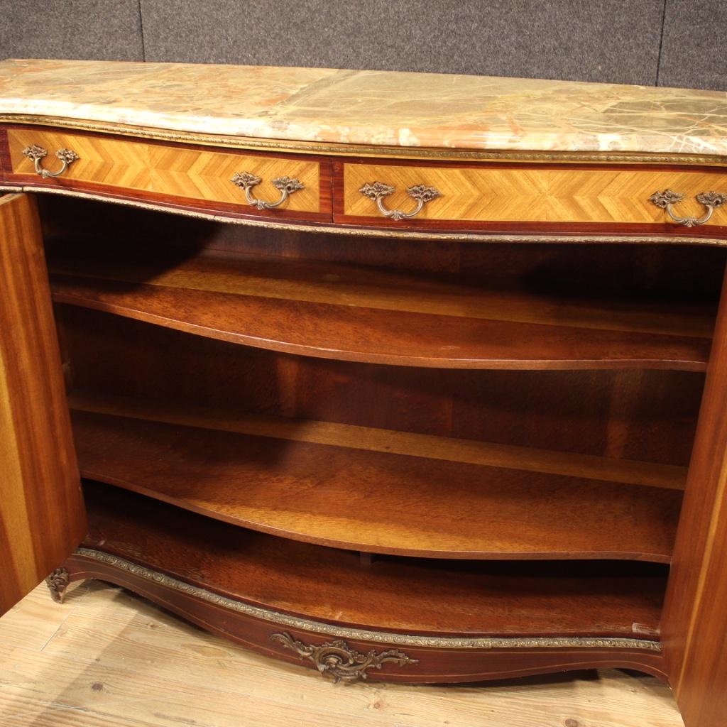 20th Century Inlaid Wood with Marble-Top French Napoleon III Style Sideboard 4
