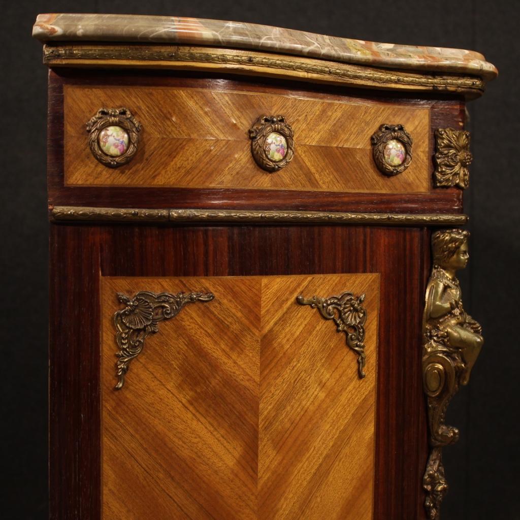 20th Century Inlaid Wood with Marble-Top French Napoleon III Style Sideboard 6