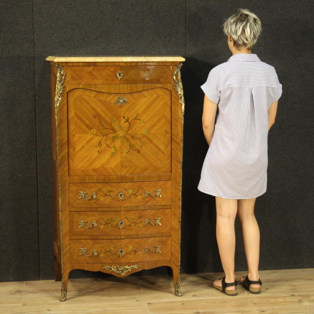 20th Century Inlaid Wood with Marble Top French Secretaire, 1970 8