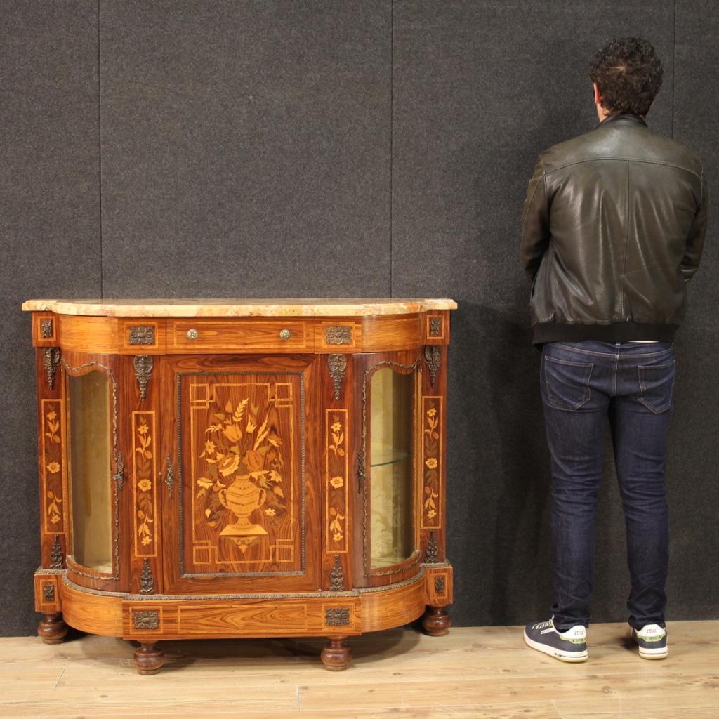 20th Century Inlaid Wood with Marble Top French Sideboard, 1960 8